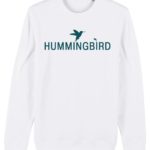sudadera classic hummingbird clothing blanco - turquesa