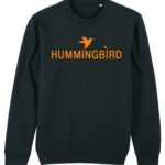 sudadera classic hummingbird clothing negro - orange fluor